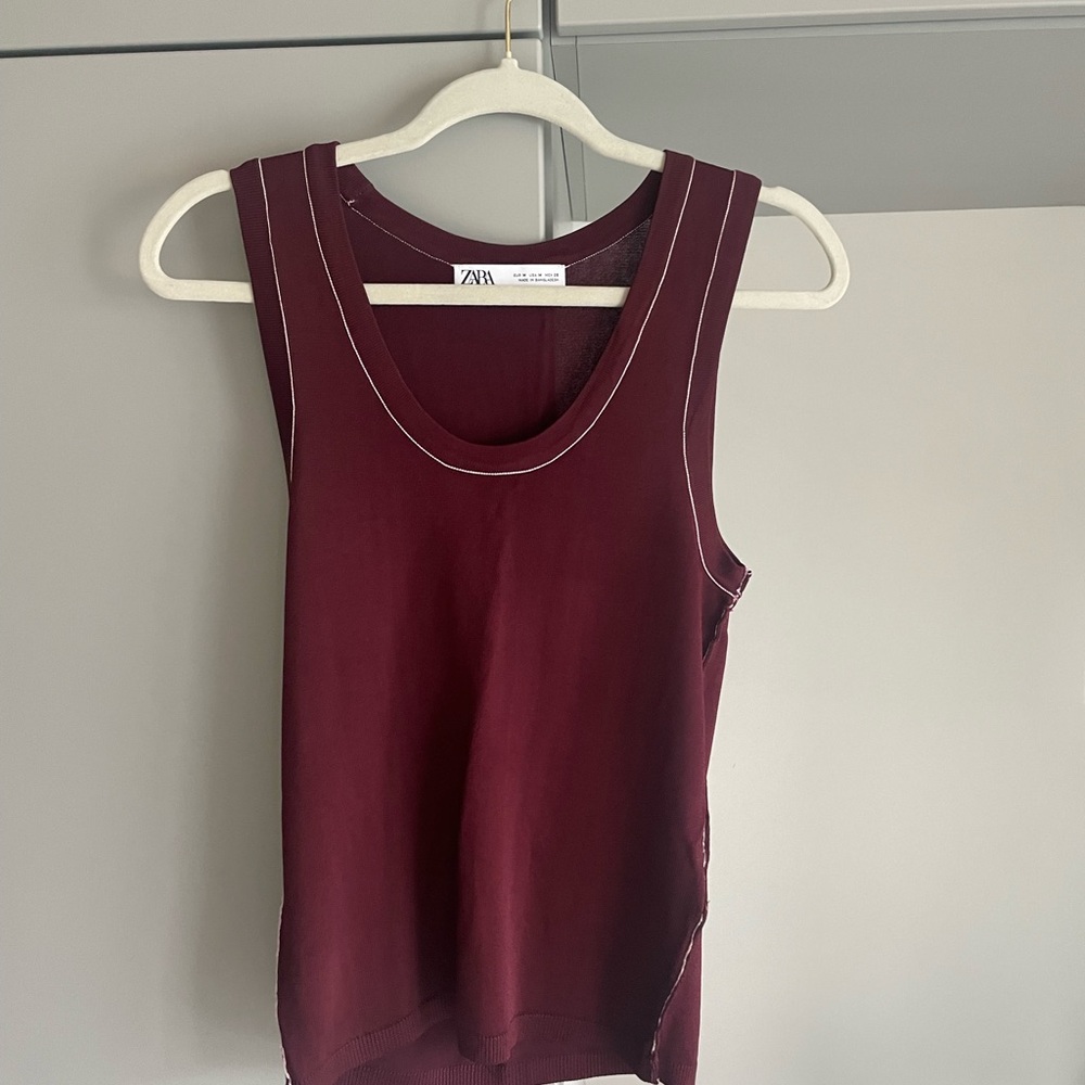 Zara Deep Burgundy Tank Top